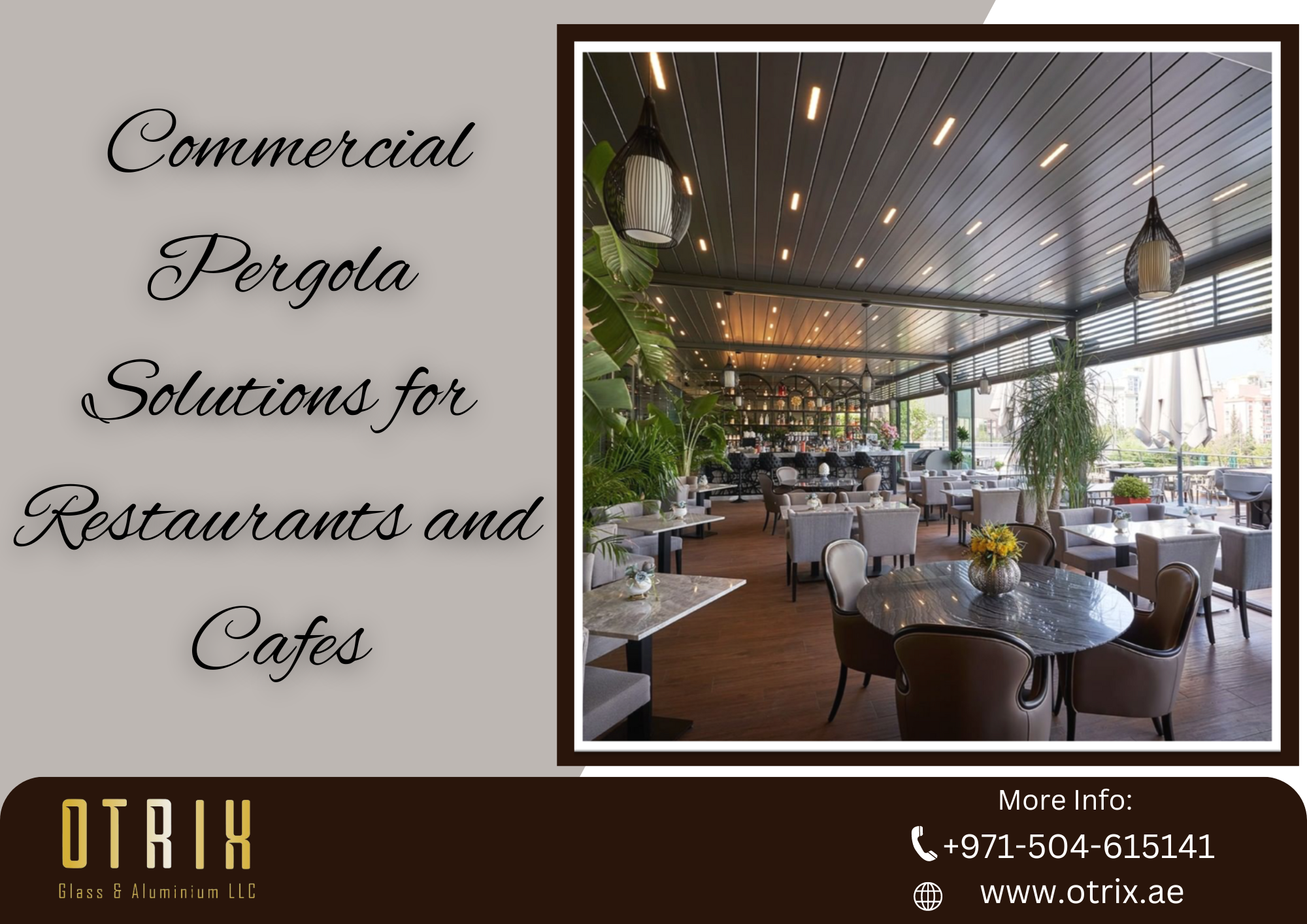 Commercial Pergola For Restaurants and cafes