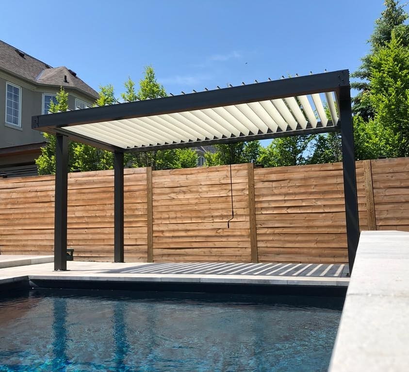 aluminum louvered pergola in dubai www.otrix.ae