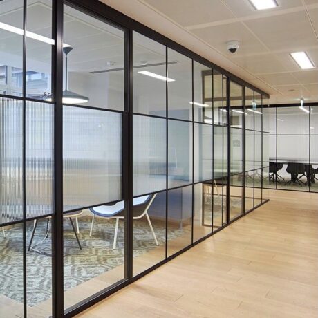 Framed office glass partitions