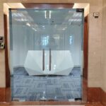 swing glass door office