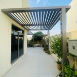 Black Aluminum Pergola at Passing Area