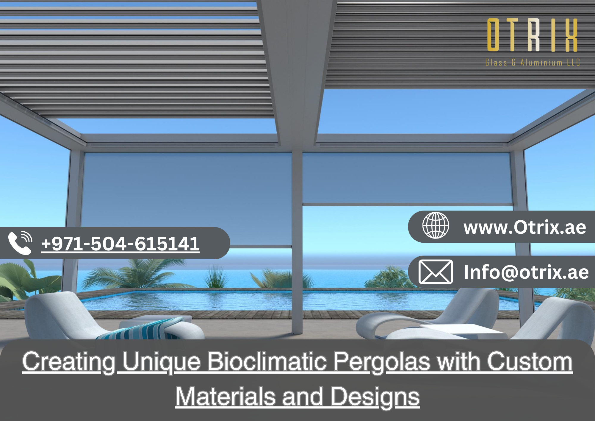 bioclimatic pergola otrix glass and aluminum
